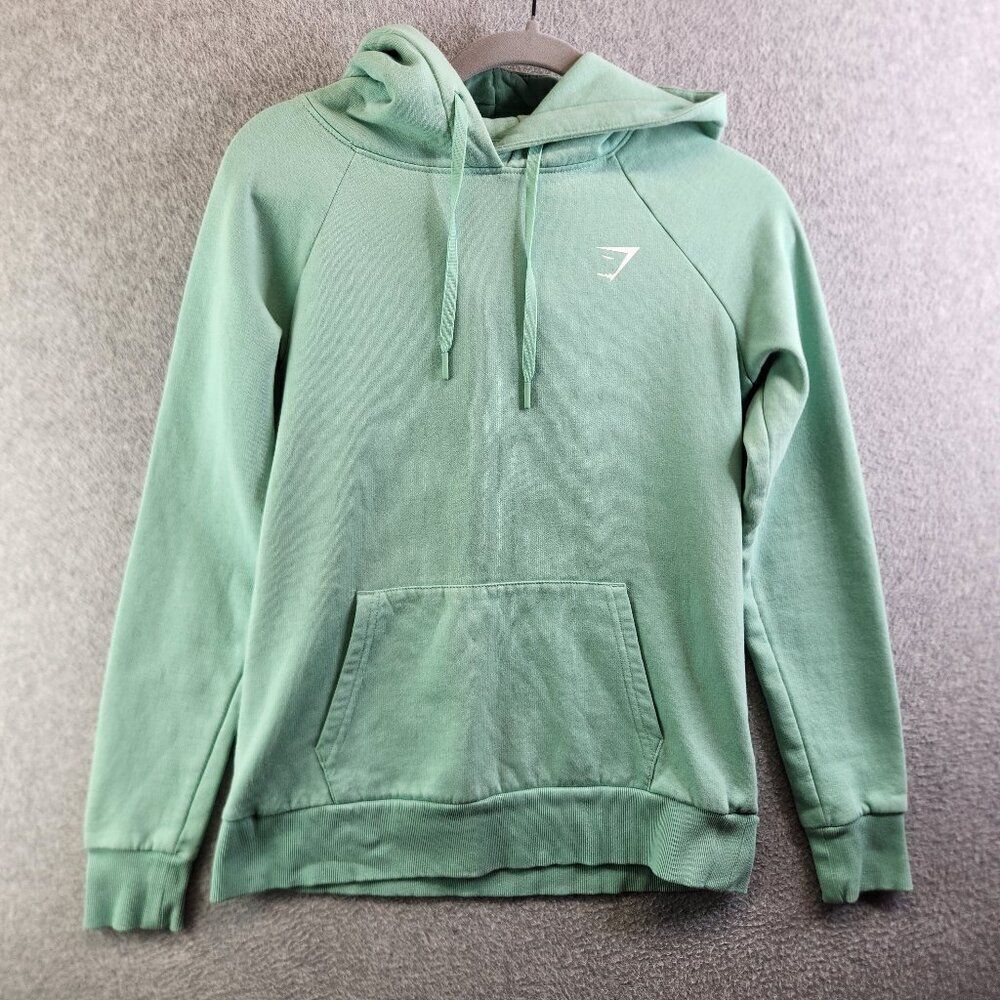 Gymshark Hoodie Womens XS Green Pullover Kangaroo Pocket Post Workout Training
